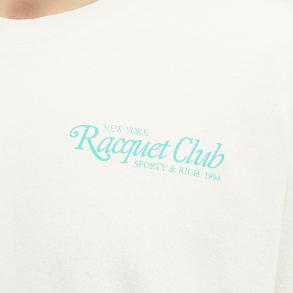 Sporty & Rich White Unisex Tee “Racquet Club”